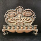 Rare Vintage Israel judaica copper brass Hanukkah lamp Menorah wailing wall   — photo 1