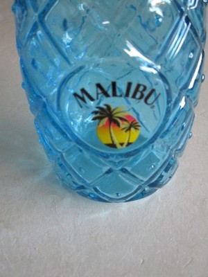 2 Malibu Likör - Ananas Glas - Longdrink Glas -  in  blau - ca. 0,4 l