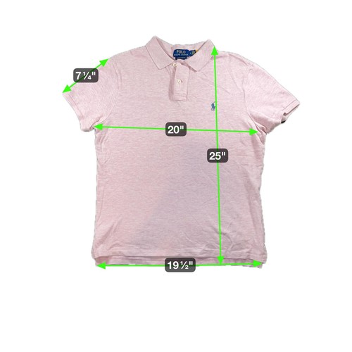Polo Ralph Lauren Custom Slim Fit Polo Shirt - Heather Pink with Blue Pony Logo - Picture 7 of 7