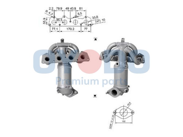 Katalysator Oyodo 10N0122-OYO FüR Hyundai I30 FD KIA CEE ED PRO SW Cvvt-image
