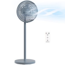 HOMCOM 40 cm Standing Pedestal Fan, Quiet Electric Cooling Floor Fan, Grey