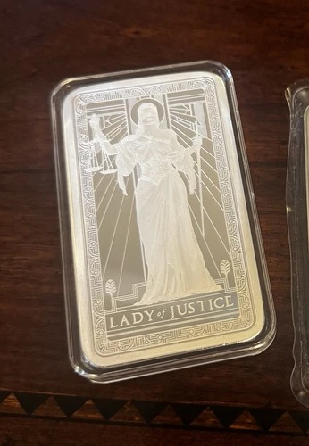 PAMP 10 oz Silver Bar Lady of Justice 999 Fine Silver