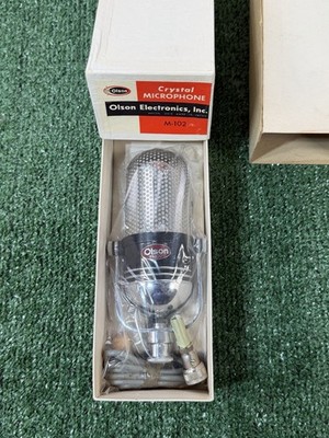 BRAND NEW / NEVER USED 1960 s Olson M-102 3 Way Crystal Pill Microphone OG Box
