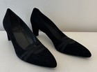 Stuart Weitzman Bandexsvelt Black  Suede Pumps Pointy Toe Size 9.5 NICE — photo 1