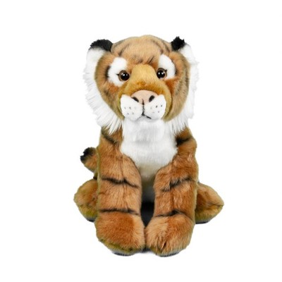 Kuscheltier Tiger rot getigert sitzend 30 cm Plüschtiger