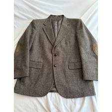 Stafford Brown Herringbone Sport Coat with Elbow Patches