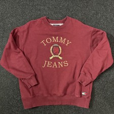 Tommy Jeans 6.0 Capsule Crest Jumper Men  s Large Dark Red Embroidered 2018