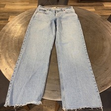 Abercrombie  Fitch Curve Love The Baggy Low Rise Jeans Blue 27 4R W30 L30 Raw