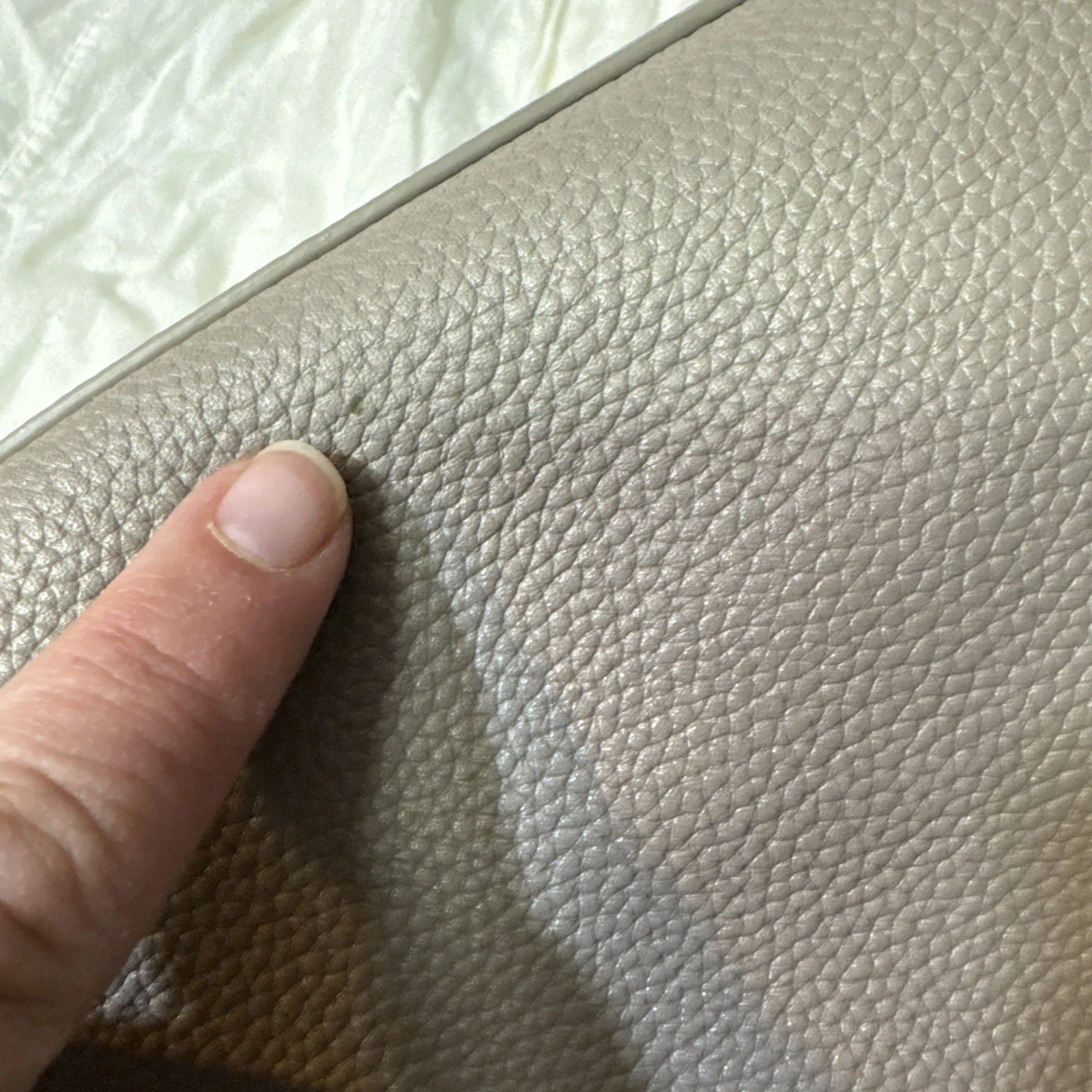 Tory Burch Britten tote bag grigio francese borsa a mano tracolla pelle ciottolata catena