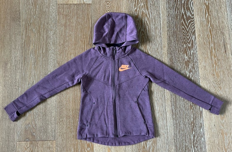 Nike Girls Zip Up Hoodie In Heather Purple Size S VGUC