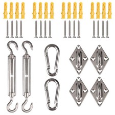 Heavy Duty Sun Shade Sail Hardware Kit Stainless Steel Fixing Accessories Set UK