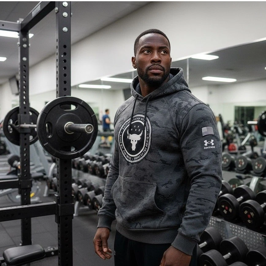 Under Armour Project Rock "Veterans Day Freedom" Sudadera con Capucha Calce Suelto Para Hombre Mediana Foto 3 de 4