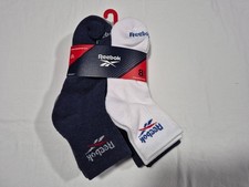 Reebok Mens Quarter Cut Performance Sports High Quarter Socks Sz 6-12.5  8Prs