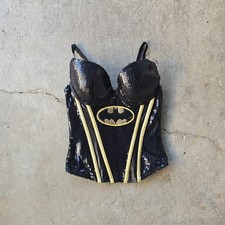 Under Girl DC Comics Batman Corset Women S Black Sequin Gold Cosplay 