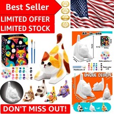 Paint Your Own Cat Lamp - Safe, Washable Arts  Crafts Kit for Children