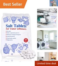 25 Kg Slow-Dissolving Salt Tablets - Essential for Water Softening Systems 1.48 per kilo