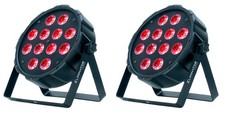2 American DJ Eliminator LP 12 HEX 12x5 Watt RGBWA UV LED DMX Par Wash Lights