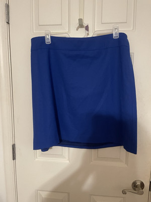 Talbots Petite Plus  20WP Blue Wool Blend Skirt Lined Pencil NWOT Workwear Prof