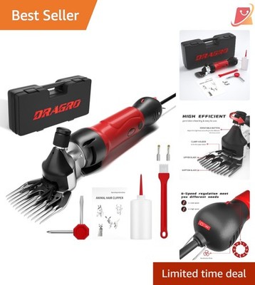 Electric Sheep Clippers Heavy Duty 500W 6 Speeds Livestock Grooming Kit