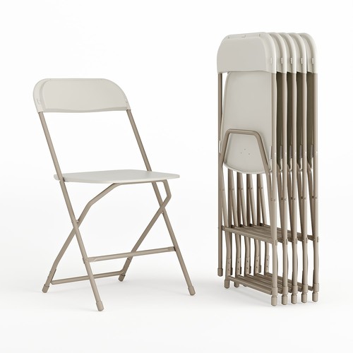 Flash Furniture Plastic Folding Chair Beige Set of 6 (6LEL3BEIGE)