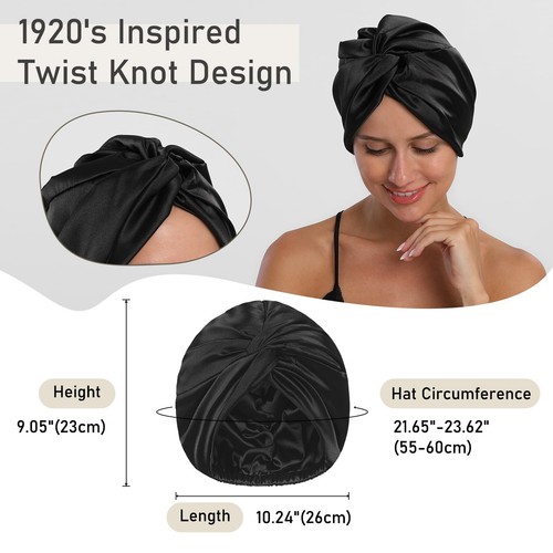 Satin Bonnet Silk Bonnet Hair Bonnet for Sleeping Large Adjustable Hair wrap ... - Picture 2 of 6