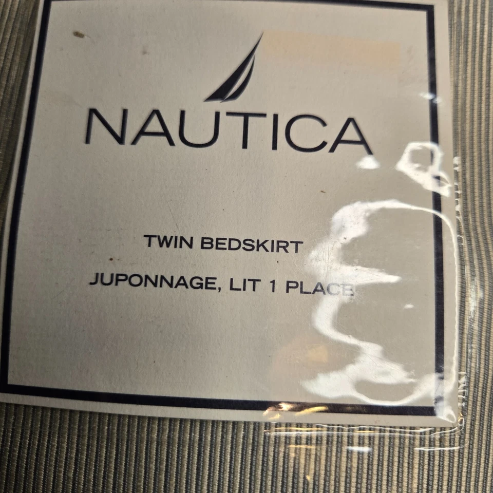 Nautica Twin Бежевая Юбка для Кровати Calaway Текстурированная Полоса - Изображение 2 из 4