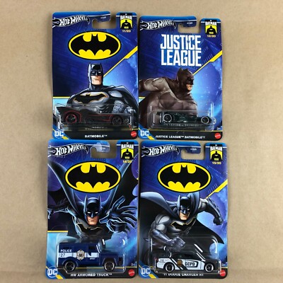 2024 Hot Wheels Batman Set Of 4 1:64 Diecast Cars Batmobile Charger Truck Lot