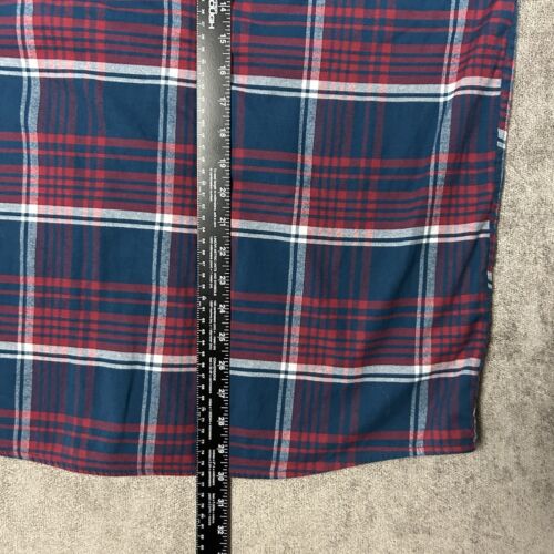 Camisa de franela Orvis para hombre grande manga larga roja azul a cuadros informal mezcla de algodón - Imagen 7 de 9