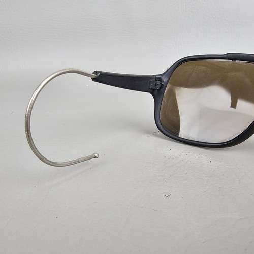 Vintage 80's CEBE 3000 Shield Sunglasses Black White Wrap Around Ear - Picture 7 of 10