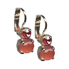 Mariana Earrings Cherry Quartz Mineral  Rose Austrian Crystals My Treasures ...