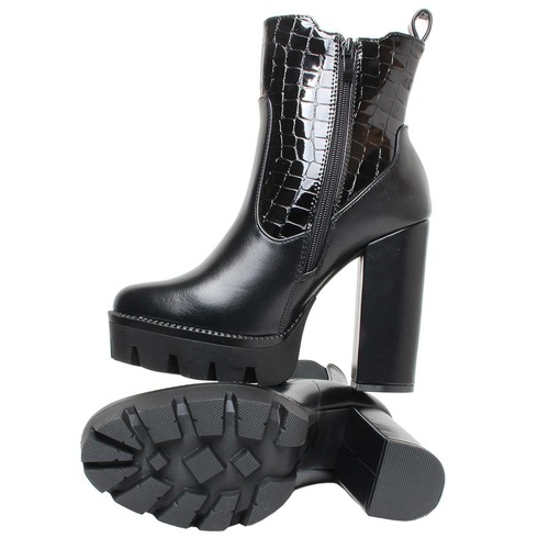 chunky platform boots heels