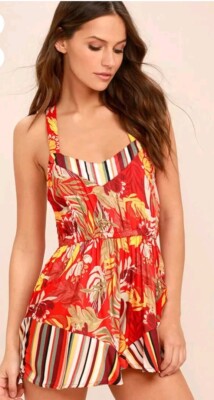 MINK PINK Monsoon Leaves Playsuit Size S NWT w flaw One Piece Swimwear 