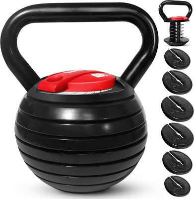 40lbs Adjustable Kettle Grip Kettlebell Handle Convert to Kettlebells Weight Set