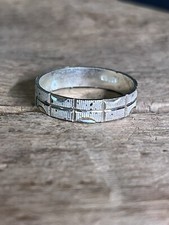 VINTAGE ETCHED 925 STERLING SILVER BAND RNG 5MM SIZE 10