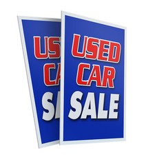 Used Car Sale 24" x 36" 2 Pack Of Store Sign Plastic Or Decal