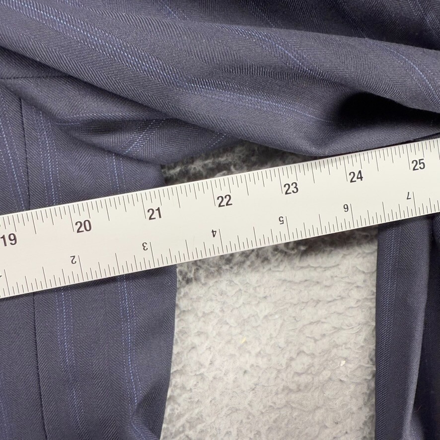 Indochino Blazer Jacket Men's 42 Blue Pinstripe Custom Sport Coat Wool Silk