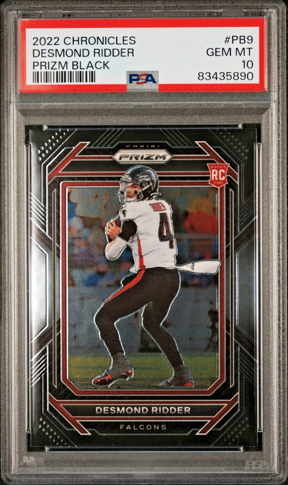 Deal for GeM PSA 10 Desmond Rider 2022 Chronicles Panini Prizm Black Falcons PB-9 RC QB