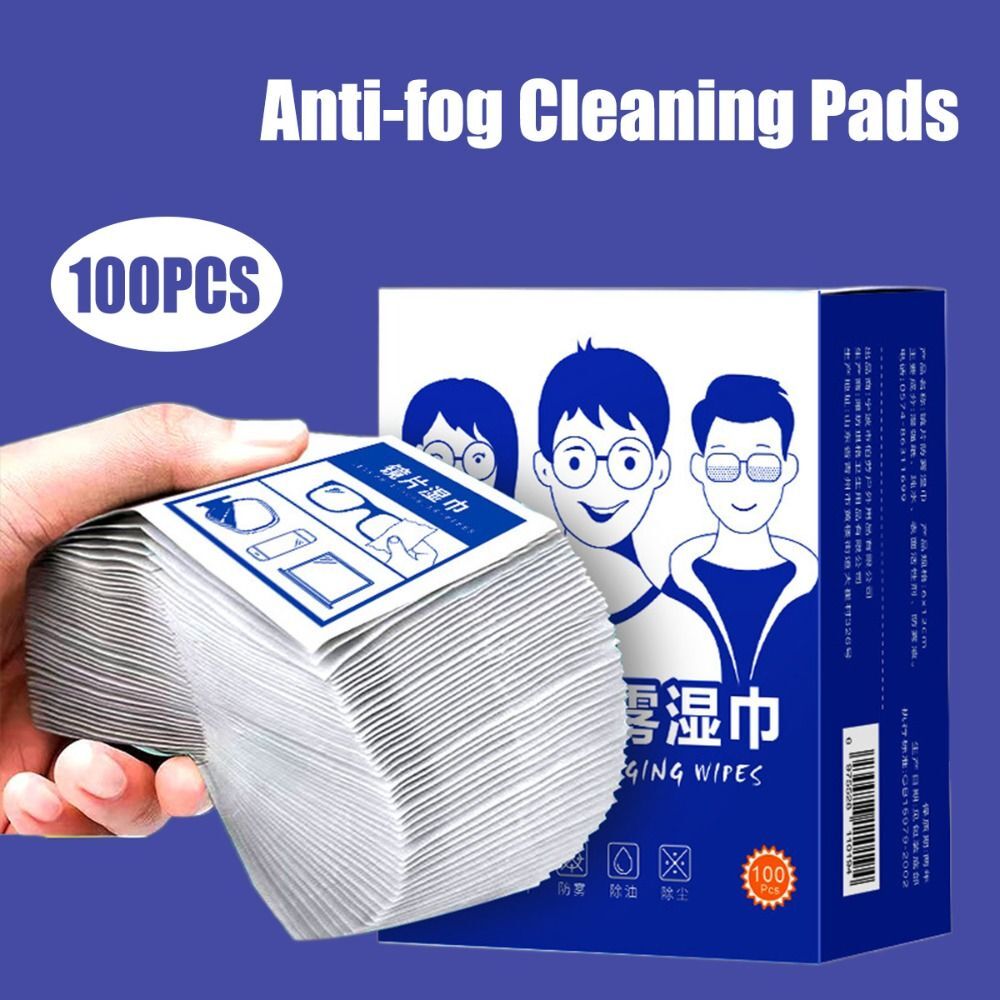 100PCS Disposable Eyeglass Cleaning Pads Remove Oil Mobile Phone Screen Wipes