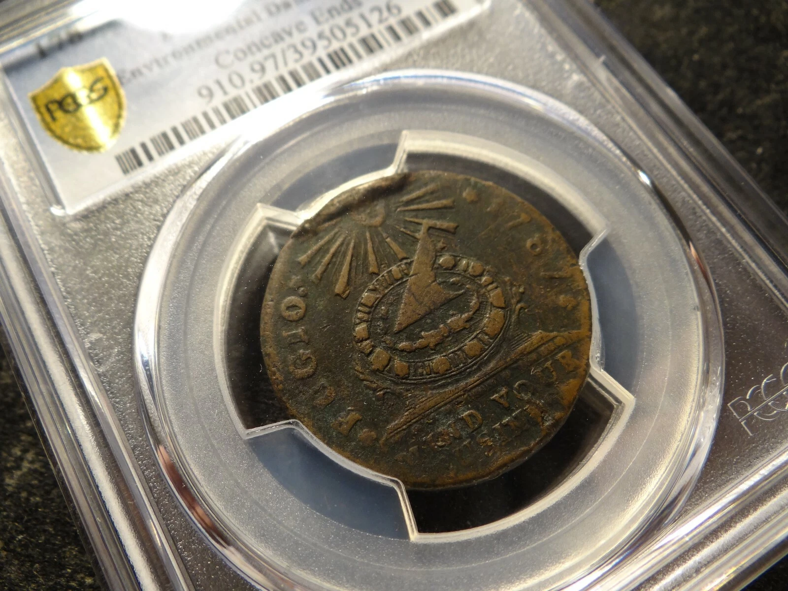 1787 PCGS VF Details FUGIO Cent 910 Concave Rays 6 Known Die Pair 5HH