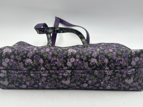 RARO ** Bolso de Mano Coach Highline de Cuero Floral Púrpura Posey Racimo Flores ** - Imagen 5 de 9