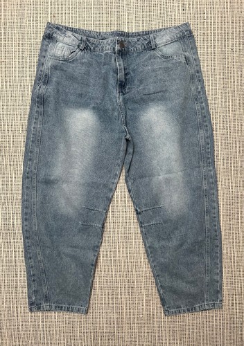 Women's Baggy Boyfriend Jeans Cropped Pants for Women Mid Rise Wide Leg Size 36 - 第 1/7 張圖片
