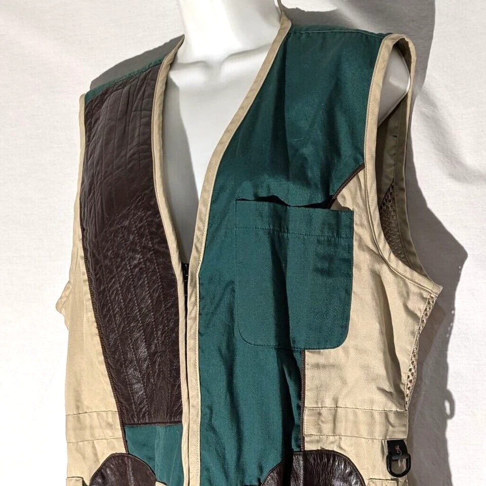 Lady Browning L Shooting Hunting Vest, Padded Leather Shoulder, Vented Mesh Side - Image 2 of 4
