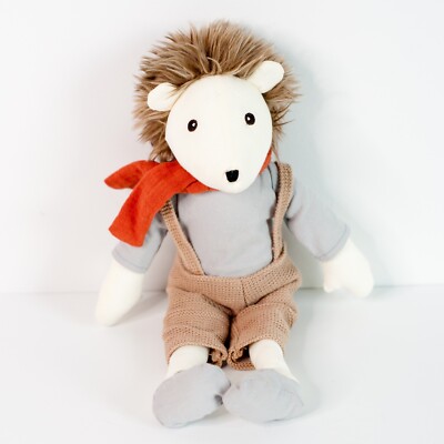 Egmont Toys Lucien the Hidgehog Cotton 13'' Plush Overalls Scarf Stuffed Toy