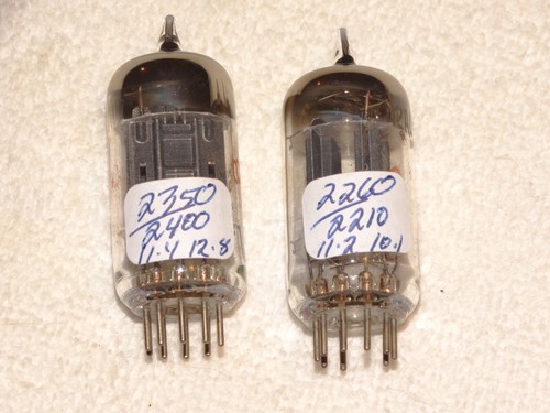 2 x 12AU7 Westinghouse/CONN Tubes *Black Plates-D*Super Strong Matched Pair*#5 - Picture 2 of 3