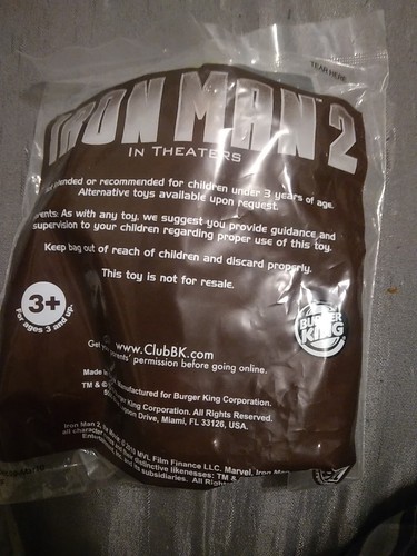 2010 Iron Man 2 Marvel Burger King cyclone spinning robot promotion - Picture 2 of 2