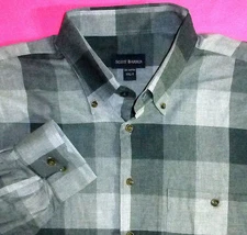 XXLT SCOTT BARBER MENS SHIRT SOFT TWILL GREY CHARCOAL CHECK PLAID