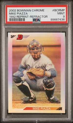 2002 Bowman Chrome Mike Piazza Refractor Rookie Reprint PSA 9 MINT NY METS