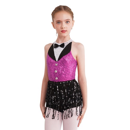 Girls Sequins Ballet Dress Tassel Latin Jazz Rumba Modern Performance Dancewear - Picture 44 of 56