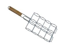 Best Sporting Porte-épi de maïs panier de barbecue barbecue avec poignée en bois 17 x 29 cm, chrome