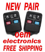 PAIR OEM ELECTRONIC 4 BUTTON REMOTE KEY FOB FOR 2002-2005 FORD THUNDERBIRD 